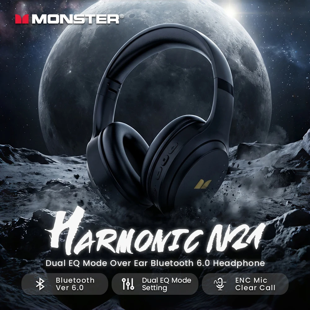 몬스터 하모닉 N21 블루투스 6.0 헤드폰, 듀얼 이 - Anc Wireless Over Ear Headphones 리뷰 및 가격