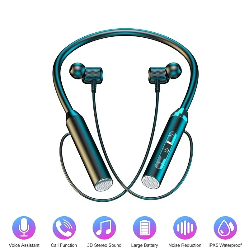 9D 블루투스 이어폰, 무선 헤드폰, 자석 부착형 스테 - Magnetic Neckband Sports Earphones 리뷰 및 가격