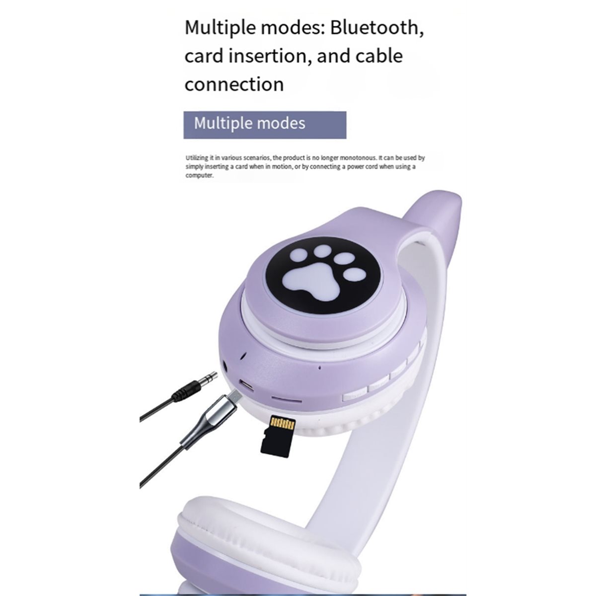 DT [세트] D1585 - 귀여운 고양이 귀 모양의  - Cat Ear Bluetooth Headset Led 리뷰 및 가격